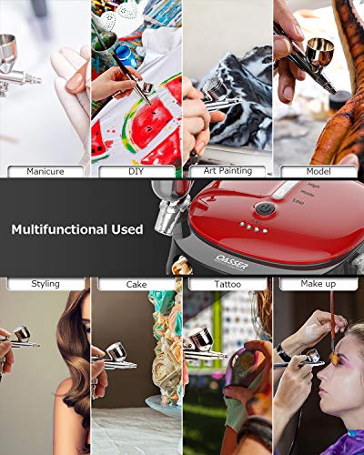 Oasser Airbrush Compressor Kit Dual Action 3 modi Oplaadbare Batterij 1000 mAh Batterij 0,3 mm Nozzle 7CC Cup Airbrush Pistool voor Model, Taart, Cosmetica, Schilderen - Afbeelding 3