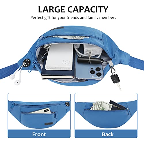 Miniatura 3 de Maxtop Riñonera Mujer Hombre Con Conector Para Auriculares Y 4 Bolsillos Con Cremallera, Cinturón Ajustable, Bolsa Para Entrenamiento Al Aire Libre, Viajes, Casual, Correr, Senderismo