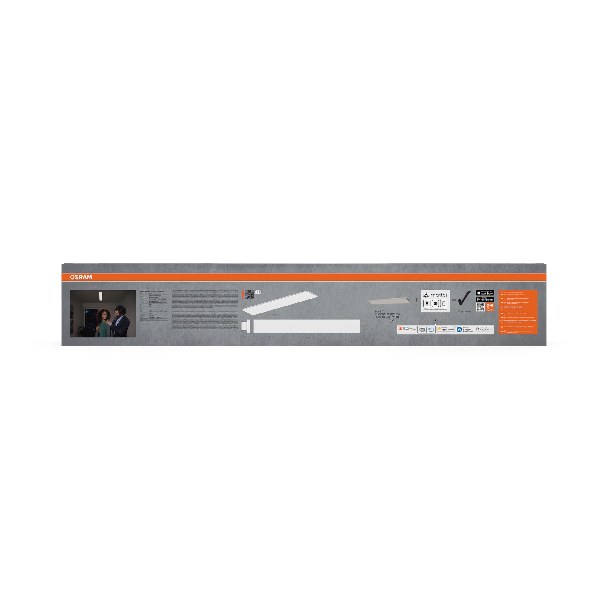 OSRAM SMART+ Matter PLANON FRAMELESS PANEL LED 800x100mm, 27W, 2000lm, 3000-6500K TW, Matter WLAN