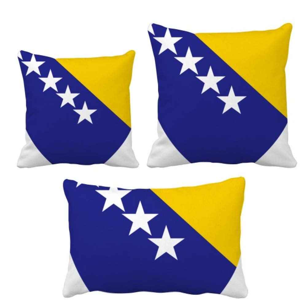 Coussin emblème Bosnie-Herzégovine housse oreiller carré motif drapeau pays Europe