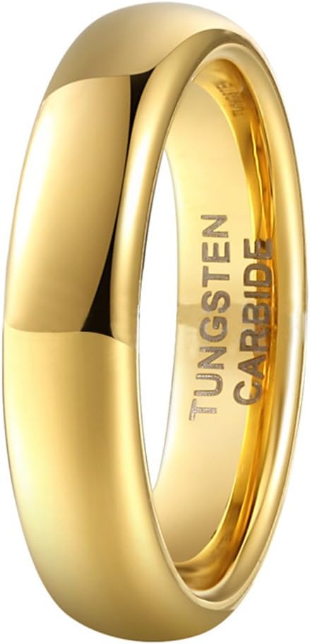 4mm Tungsten Carbide Ring Gold Band Mens Womens Simple Fashion Classic Wedding Promise Ring Comfort Fit