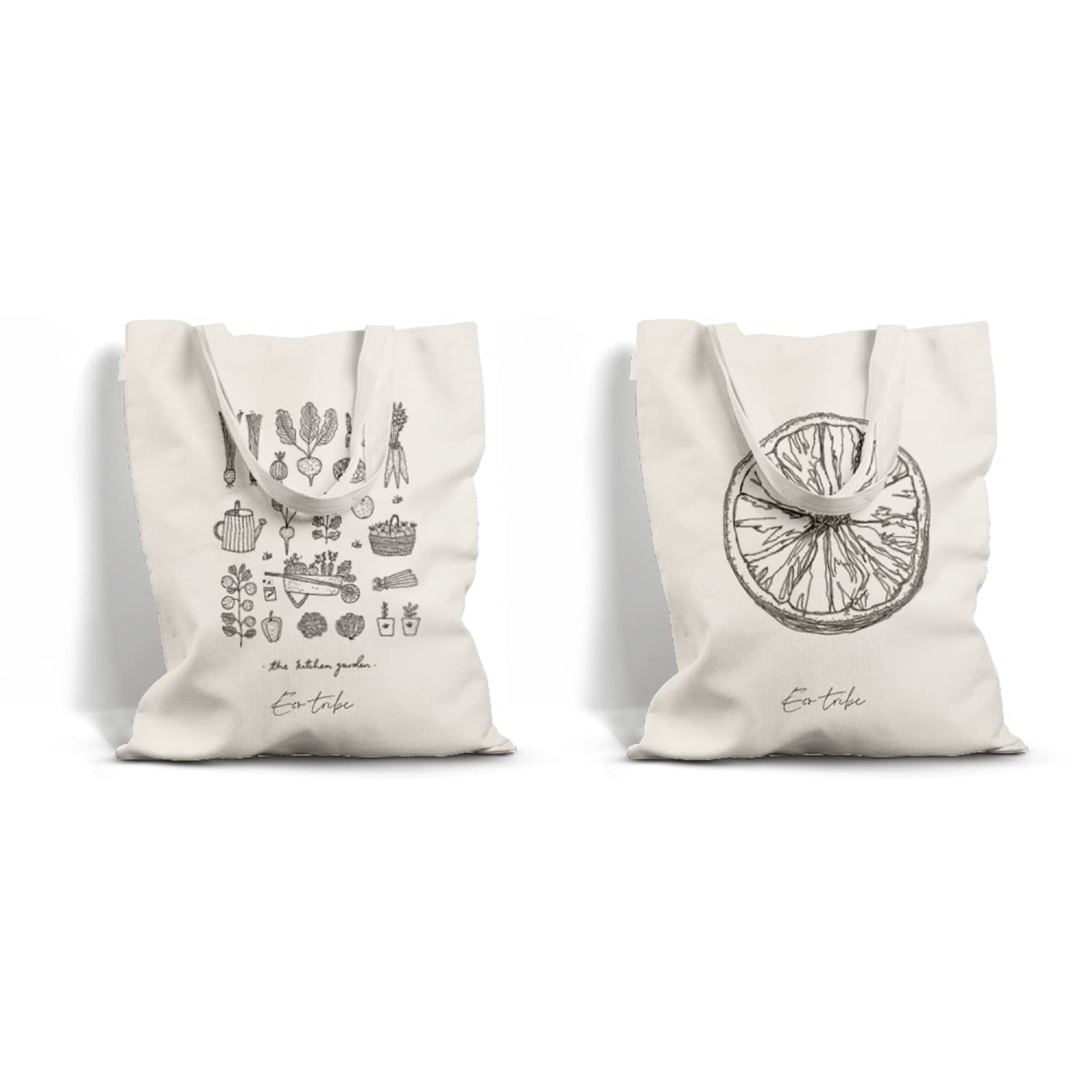 Ecotribe Unisex Cotton Printed Canvas Shopping Tote Bag, Extra stong, Reusable Ecofriendly (Tbag-VP-02_Pk2_Natural) Pack of 2 (B09QKXZJ1D) Amazon Price History, Amazon Price Tracker