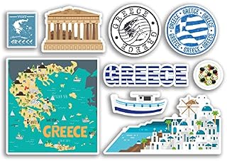 A5 Sticker Sheet Greece Vinyl Stickers - Landmarks Flag Greek Country Holiday Map Travel #78486