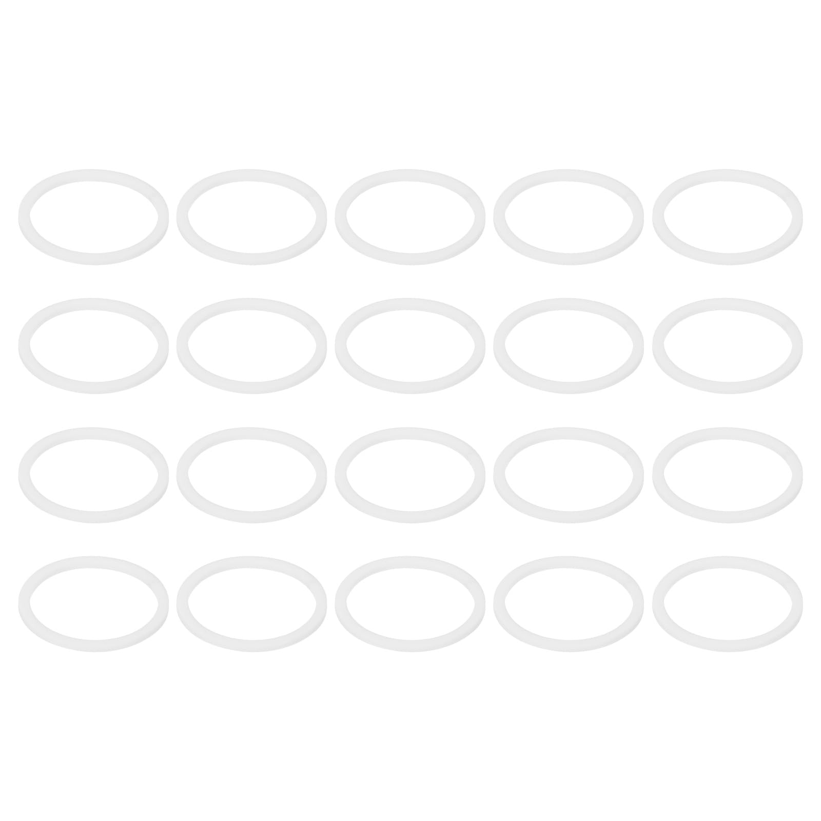 PATIKIL M22 PTFE Flat Washer, 50 Pcs 22mm ID 26mm OD 1.25mm Thick O-Ring Sealing Gasket Spacer for Fasten Screws Flanges Faucet Pipe Valves, White