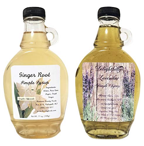 Delightfully Lavender and Ginger Root - Simple Syrup 2 PK - 11 oz Bartender Cocktail Mixers w/Pure Natural Ingredients – Perfect Flavor for - Coffee - Mocktail Drinks - Shaved Ice – Toppings (BT2PK)