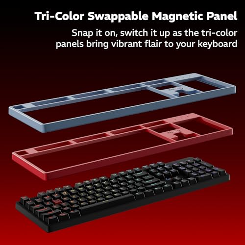 Image of daWg Highkey 685, Anti-Ghosting Wired Mechanical 100% Keyboard, RGB, Fiery Red Switches, 3 Swappable Panels, Double-Shot PBT Key, 1000Hz Polling Rate, Advance Software, 1.8m Braided Cable