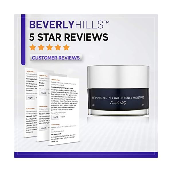 Beverly Hills Facial Moisturizing Day Cream with SPF 30 - Anti Aging Daily Moisturizer for Face with Sunscreen for Whole Day Sun Protection, Skin Hydration & Damage Repair | 50mL (60 Days Supply)