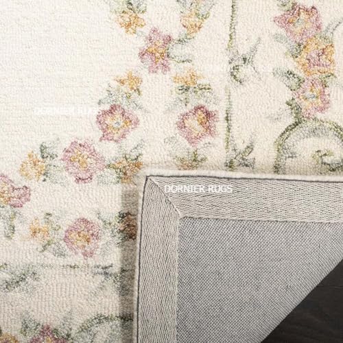 Image of 6x6 Ft Square Wool Rug - Hand-Tufted Woolen Carpet Ideal for Living Room Corners or Lounges