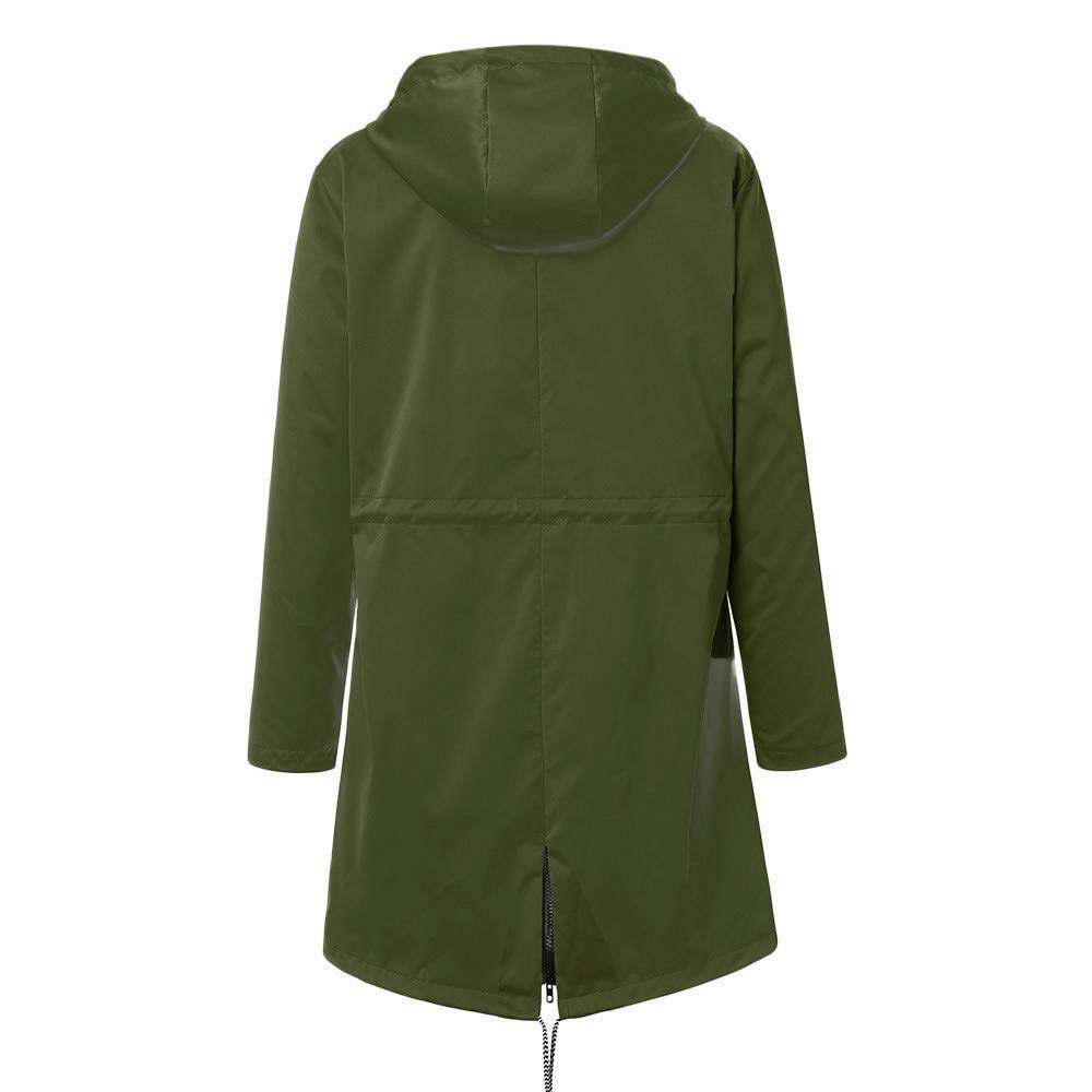Generico Giacca Impermeabile Donna Lungo con Cappuccio Giacca Antivento Antipioggia Antivento Giacche Antipioggia Traspirante Leggera Giacche a Vento per All'aperto Campeggio e Trekking, Taglie S-5XL