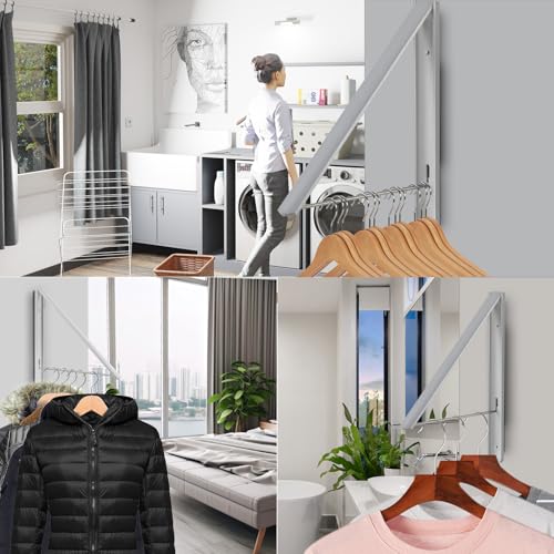 Cintres pliables contre le manque de place : support mural rétractable de 1,1 cm