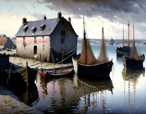 Affiches sur toile de paysages marins et cabanes de plage 58x90cm