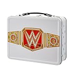 Tamaño: 21,7 x 17 x 9 cm. WWE - Caja de almuerzo metálica con diseño de cinturón de título del Campeonato Mundial WWE femenino, color blanco