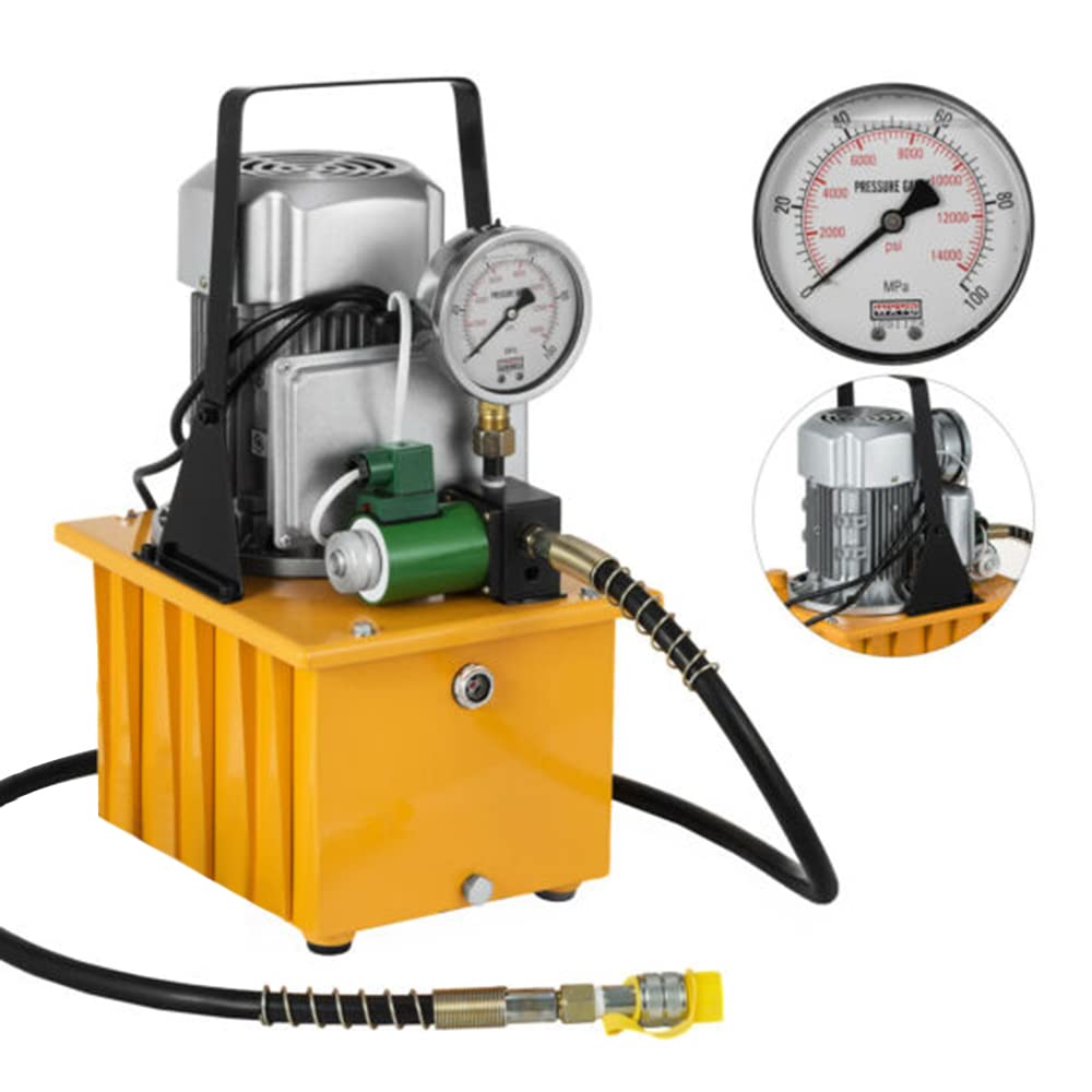 Pompa Idraulica Elettrica 1400 RPM Con Serbatoio Del Carburante Da 7 L, 750 W, 220 V, Per Rimorchio, 2-70 Mpa Elettrovalvola Idraulica (Verde)