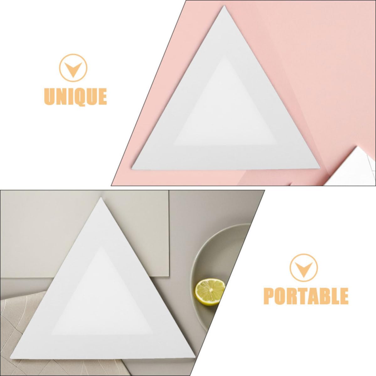 Lienzo Triangular Estirado para Artistas, 2 Piezas, Blanco