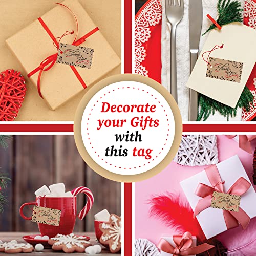 Image of Clickedin - 50 Pieces Kraft Paper Brown Thank You Cards and Tags for Small Business Packaging