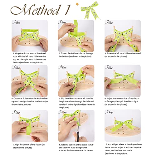 Ackitry Double Sides Bow Maker for Ribbon, Holiday Wreaths,Wooden Wreath Bow Maker Tool for Creating Gift Bows, Christmas Party Decorations, Hair Bows, Corsages, Holiday Wreaths, Various Crafts - Thumbnail 2