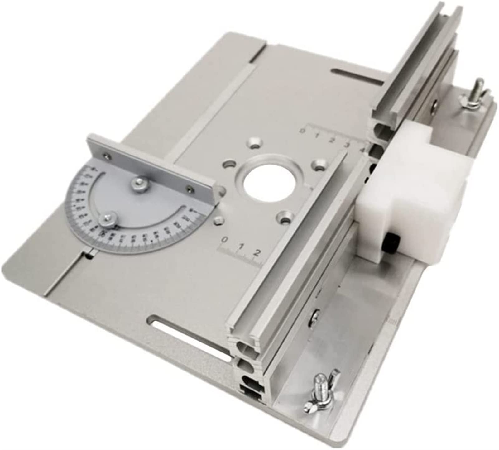 Placa de inserción para mesa de fresadora, calibre de inglete Medidor de inglete de placa de inserción de mesa de enrutador for sierra de mesa de carpintería máquina de grabado recortadora multifuncio