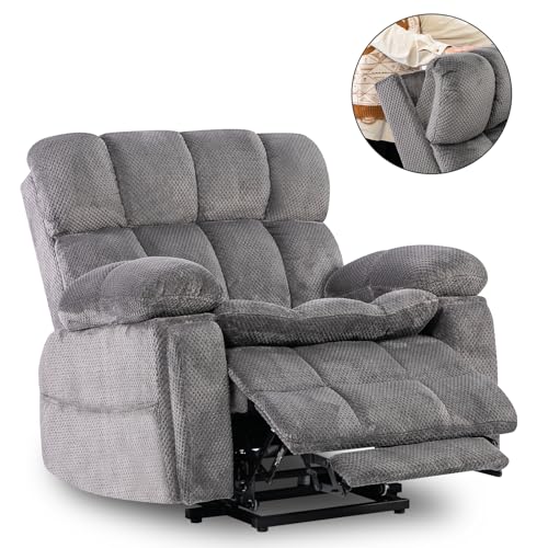 Zuacs Dual Motor Power Lift Chair 26" Extra Wide Recliner Chair for Elderly with Headrest, Flip Arm Storage,Massage & Heat,Oversized Lay Flat Recliner with Cupholders,USB Ports,Type C,Zero Gravity - Image 3