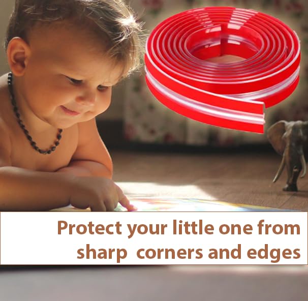 Image of R&RWiz Baby Proofing Edge Protector and Table Corner Protectors 10ft X 0.6 inch - Includes Four Corner Protectors for Baby Furniture, Toddler Furniture, Corner Protector Baby, Baby Proofing Cabinets