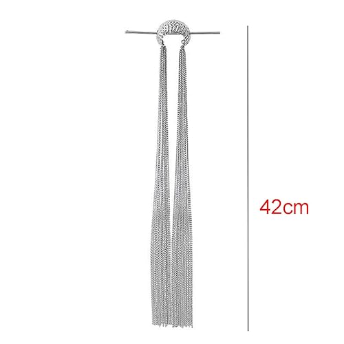 Miniatura 2 de 1 pieza de cadena larga con borla para el cabello, joyería para cola de caballo, accesorios para el cabello, cadena larga, borla, tenedor de pelo,