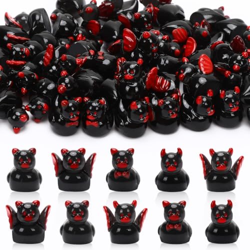 DTOFOOT 60Pcs Mini Resin Crows,Mini Black Crow Ravens Figurines