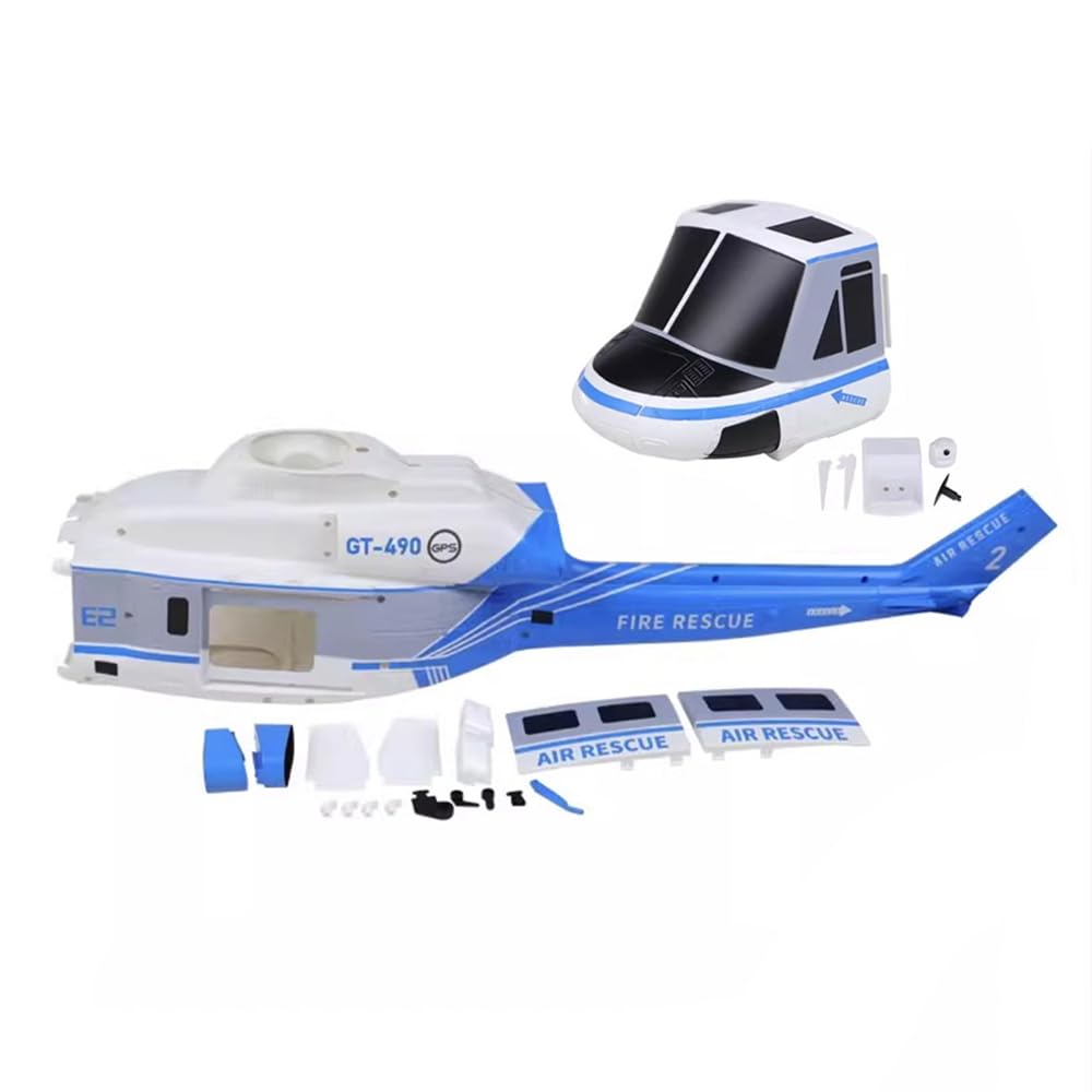 STASRC Goosky E2/E2 GPS UH-1Y Scale Helicopter Genuine Parts - Original RC Replacement Accessories (Canopy+Fuselage(Blue)-GPS)