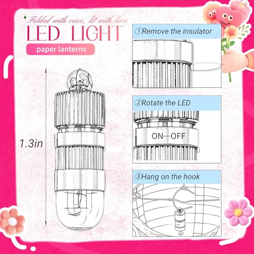Image of Rose Red Chinese Paper Lanterns with LED Lights, 10-Pack 10inch | Hanging Lights for Wedding & Anniversary, Birthday Decorations, Ceiling Decor & Home Party