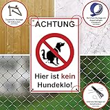 2 Stück Achtung hier ist kein Hundeklo Schild 20 x 30 cm aus stabiler PVC Hartschaumplatte 3mm keine Hundetoilette mit UV-Schutz von STROBO