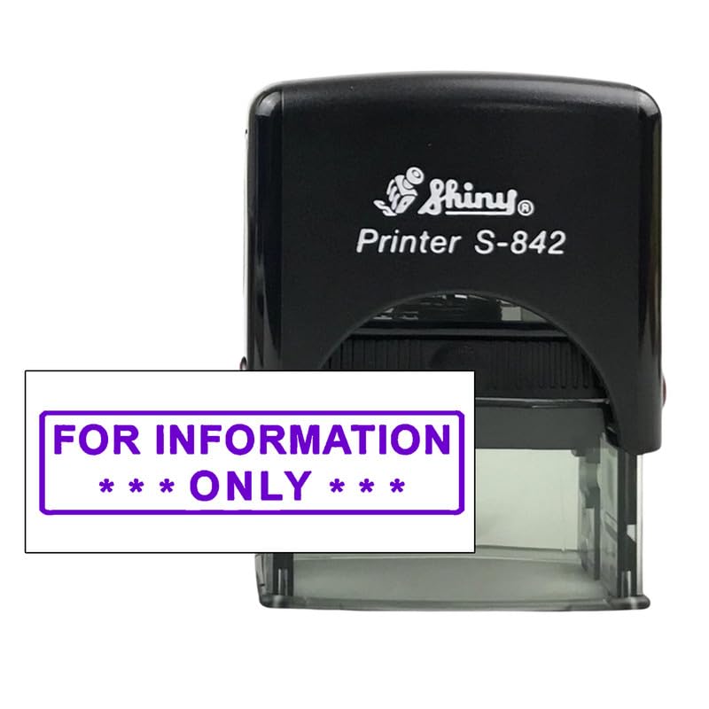 Stampcrafters Shiny S-842 for Information ONLY Self Inking Office Stamp Refillable Personalized Rubber Stamp.