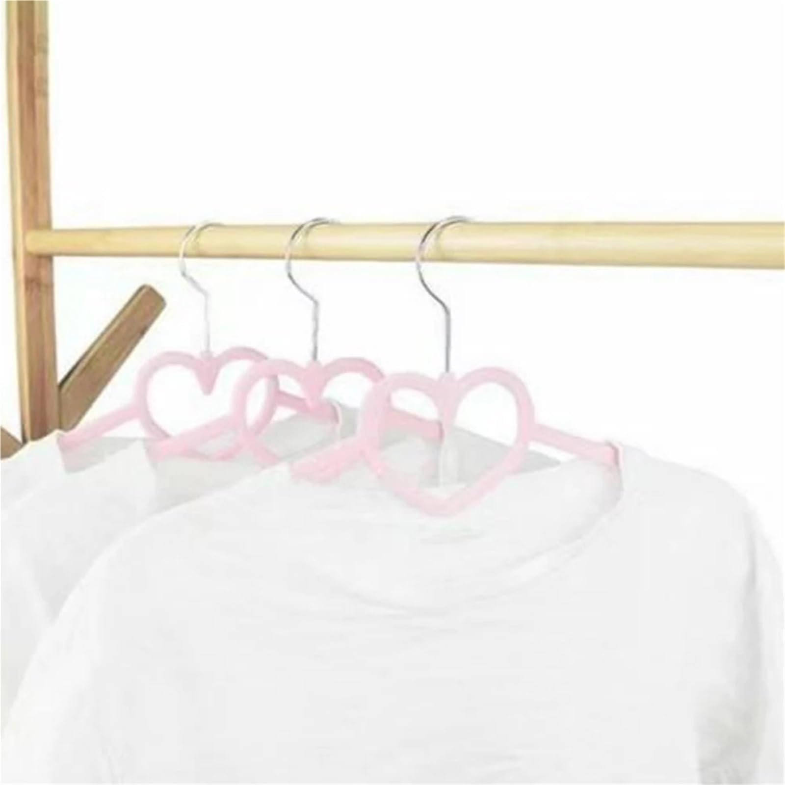 10 x rosa Anti-Rutsch-Kleiderbügel, beflockt, verdickte Kleiderschrankaufbewahrung, spurloses Design für Kleidung, rutschfeste Samt-Kleiderbügel für Zuhause