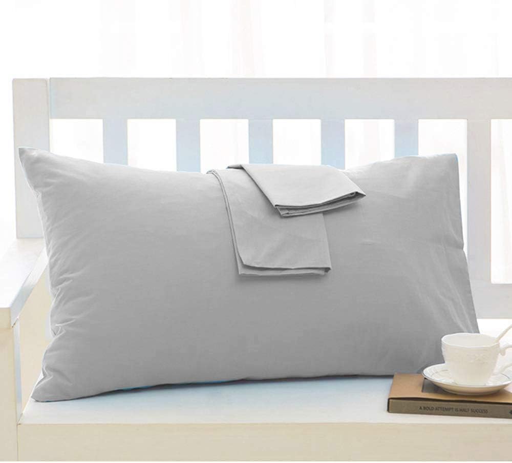 Travel Pillowcase 13x18 500 Thread Count Egyptian Cotton Set of 2 Toddler Pillowcase Zipper Closer 100% Egyptian Cotton (Toddler Travel 13x18 Zipper, Silver Grey Solid)