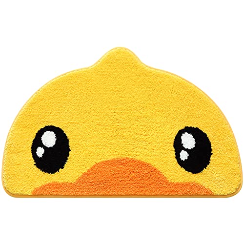 Eonxius Novelty Microfiber Bath Mat Area Rugs for Bathroom Yellow Duck 45 72 CM
