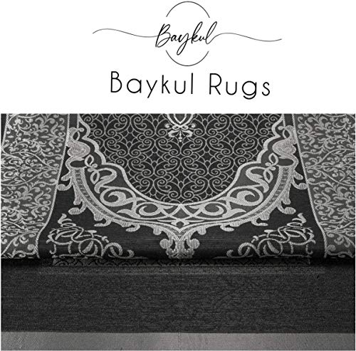 BAYKUL-Muslim-Prayer-Rug-Islamic-Turkish-Prayer-Rugs-Great-Ramadan-Gifts-Prayer-Mat-for-Women-and-MenIslam-CarpetPortable-Muslims-MatsPraying-Rugs-Islam-with-Beads-Gift-Prayer-Beads-99-Grey