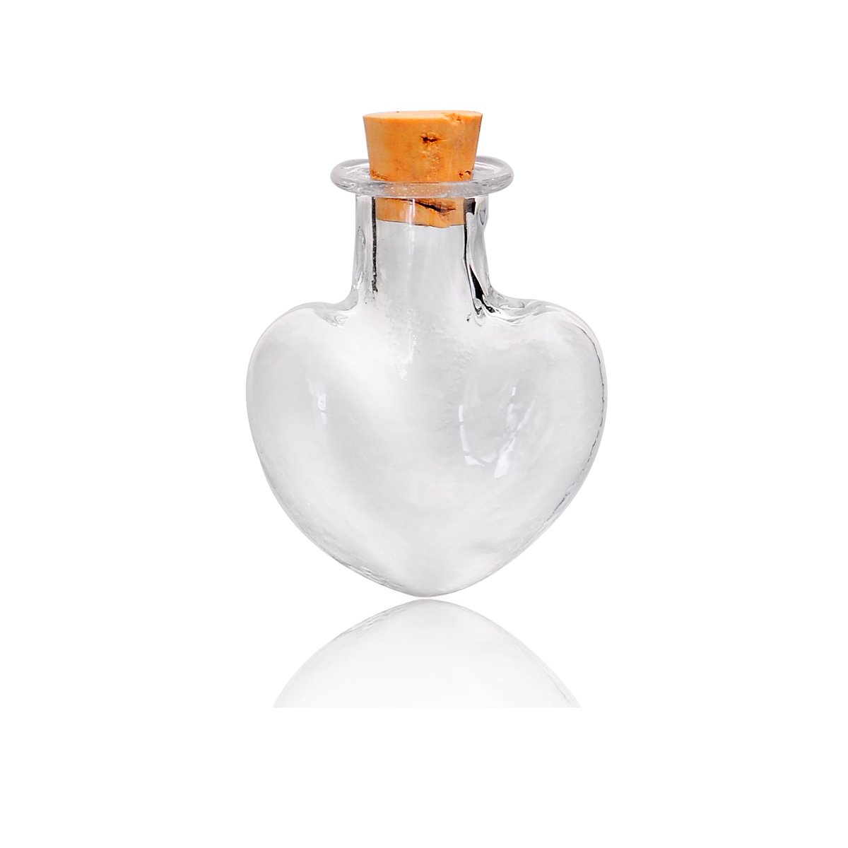 Ckb Ltd Pack Of 5 Heart Shape Small Glass Bottles With Cork Tiny Spell Jars Glass Vials Wishing Potion Bottle For Diy Arts Crafts Weddings Jewellery Making 1.5Ml