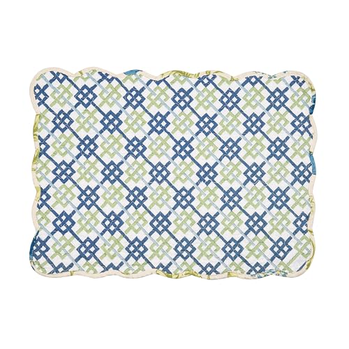 Image of Arya 100% Cotton Quilted Vintage Set of 6 Spring Placemats 13 inch x 19