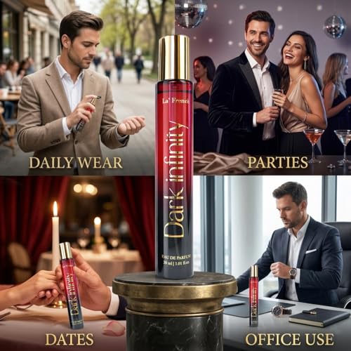 Image of La French Dark Infinity Perfume for Men 30ml| Long Lasting Bold Fragrance | Premium Daily Wear & Party Perfume for Men | Travel Friendly