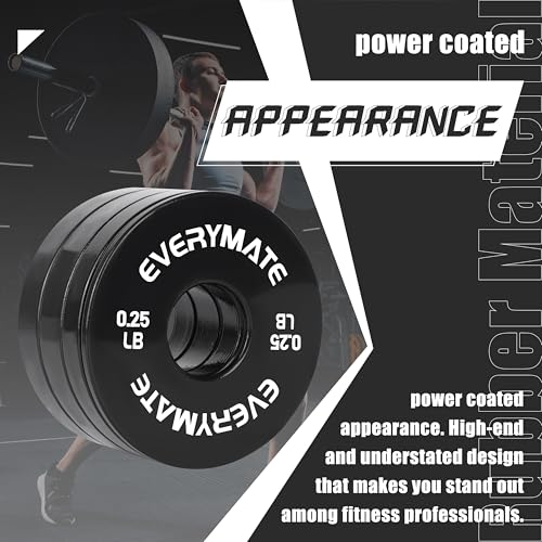 Image of EVERYMATE Fractional Micro Weight Plates Set of 8 Weight Plate Pair of 0.25LB 0.5LB 0.75LB 1 LB for Barbells for Strength Training Micro Plates Weight Plate