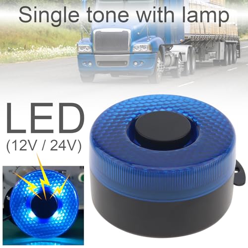 Image of 2Pcs Back Up Alarm for Truck Car, 12V /24V 105dB Reverse Beeper Car Reverse Alarm Vehicle Auto Back-up Horn with Light, Blue