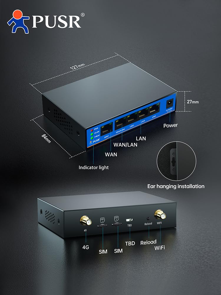 Groupe Mondial Double Carte SIM Industrie Routeur cellulaire LTE Cat4 Equipé de 5 Ports Ethernet Double réseau étendu Répéteur VPN Riche USR-G805s-G