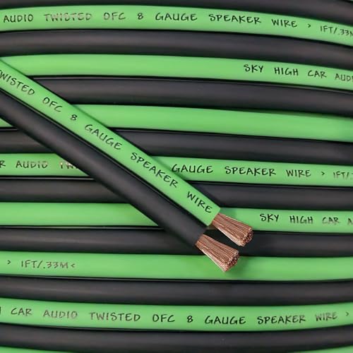 10' feet OFC True 8 Gauge AWG Oxygen Free Copper Speaker Wire...