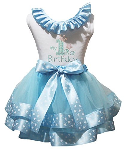 Falda de pétalos blanca con lunares y diseño de corazón modelo NB-8y