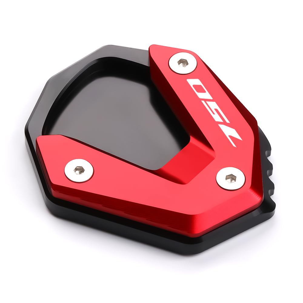 Modeer Cuscinetto di supporto per H.onda CB 750 Hor.net 2023 2024 2025 XL 750 Transalp 2023 2024 2025 moto CNC cavalletto laterale ingrandimento pad 750 accessori (rosso)