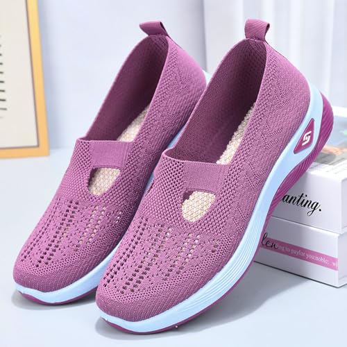 Image of Women's Slip-on Loafers, Casual Walking Shoes, Breathable Sneaker, Non-Slip & Comfortable & Light-Weight