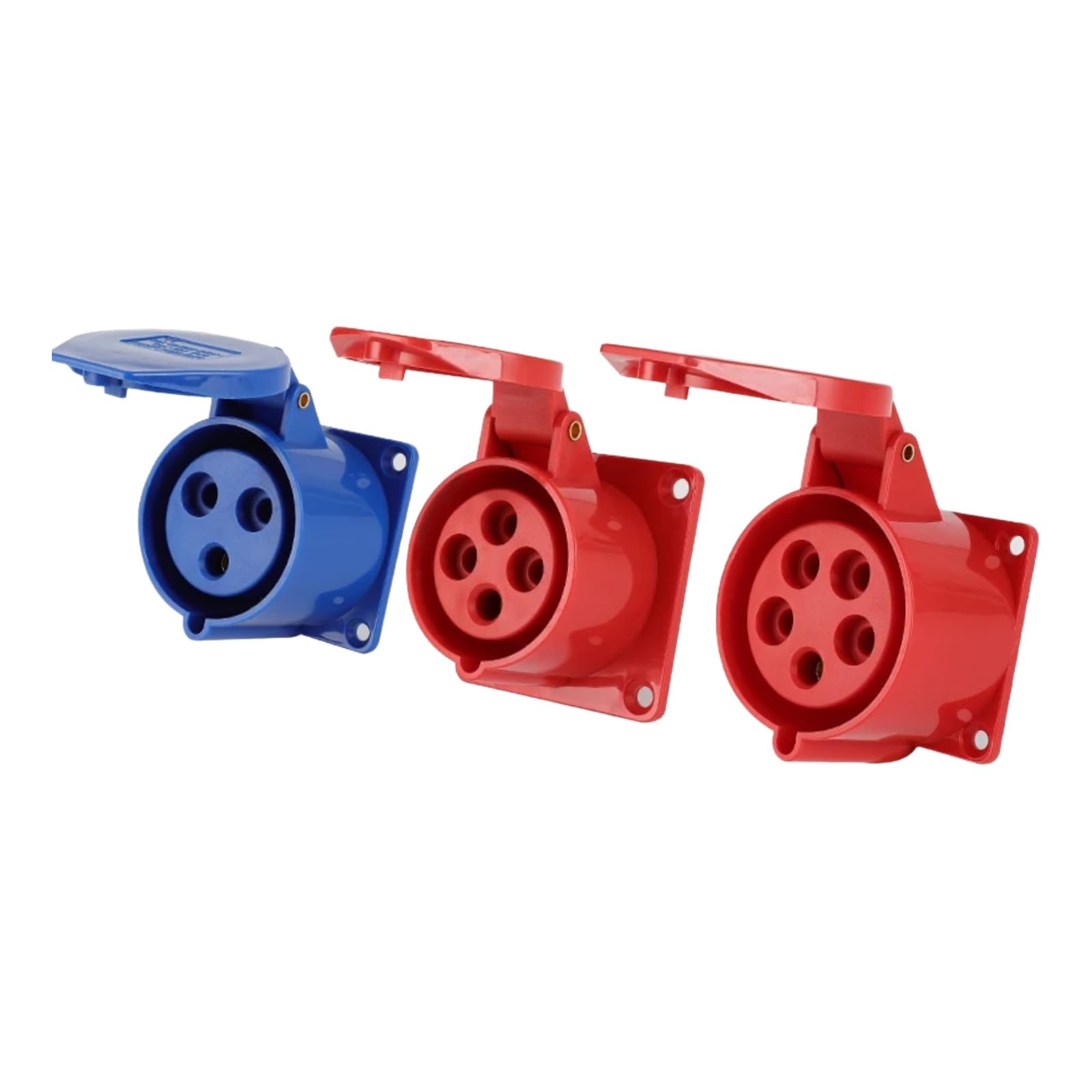 Plug industrial IP44 de pared 32A: conexión segura de 4 pines contra salpicaduras