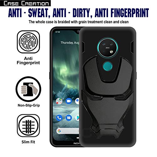 Image of COVERLY Official 3D Touch Feel Trending Real Hero Avenger Logo Mask Soft Rugged Grip Iron Man Super Power Cartoon Movie Silicone Matte Strong Back Cover for Motorola Moto G9 - Black