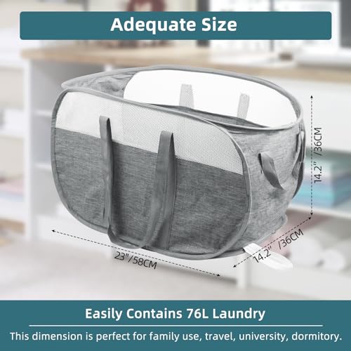 Battoo BB3-1 Collapsible Laundry Baskets, Tear Proof Pop Up Laundry Hamper With Dual Handles, Durable Foldable Laundry Basket, Easy To Carry Laundry Hamper For Home, Laundry Room, Bedroom, Dorm thumb #2