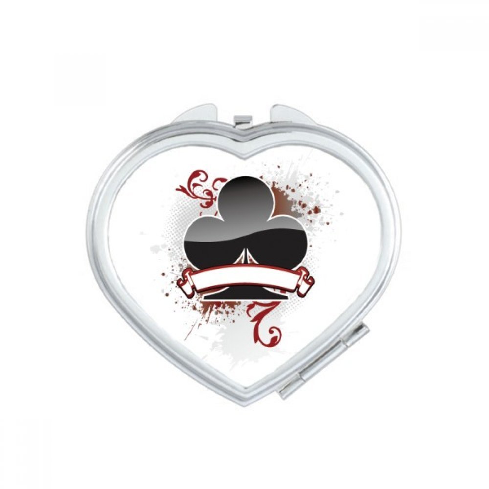 Miroir compact maquillage multicolore au motif cœur et jetons ludiques