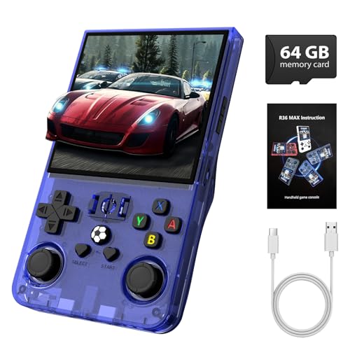 Console de Jeux Rétro R36MAX, Console de Jeu Rétro avec Écran IPS HD 4,0 Pouces, Console de Jeux Vidéo avec Batterie 4000 mAh et 30+ Émulateurs Principaux, Noir