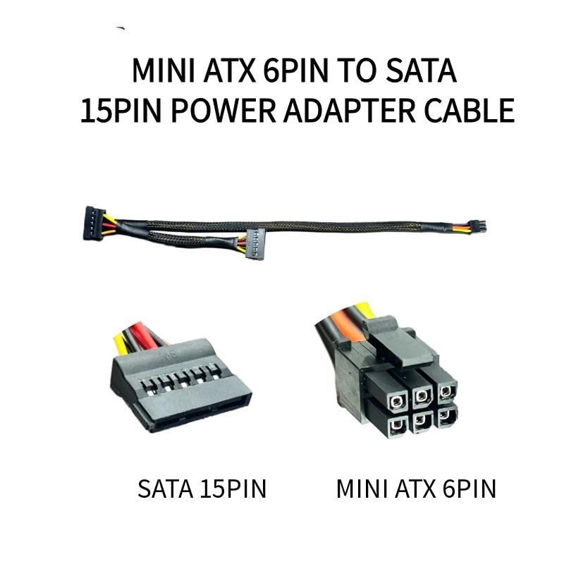 SATA Hard Drive Cable for Dell Mini 6-pin Power Connector Compatible with CT1250 ETC1250 QBT1250 QCT1250 QCS1250,15 pin SATA to 6-pin Hard Drive Power Adapter (for HDD/SSD) 13.78+5.91in