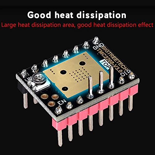 Lysee 3D Printer Parts & Accessories - BIGTREETECH 3D Printer Part Stepstick Mute Tmc2208 V3.0 Stepper Motor Driver with Heatsink Printer Control Board - (Size: 1.4mm, Color: As Shown, Plug Type: KR)